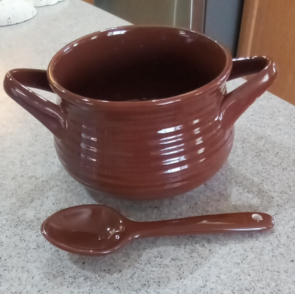 Ceramic Soup Bowl and Spoon
